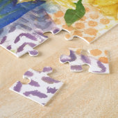 青い花瓶の黄色いデイジー ジグソーパズル (側面)