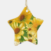 青い花瓶の黄色いデイジー セラミックオーナメント (右)