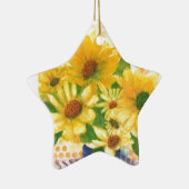 青い花瓶の黄色いデイジー セラミックオーナメント (右)