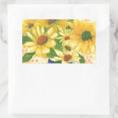 青い花瓶の黄色いデイジー 長方形シール (バッグ)