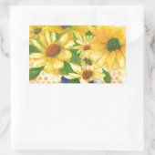 青い花瓶の黄色いデイジー 長方形シール (バッグ)