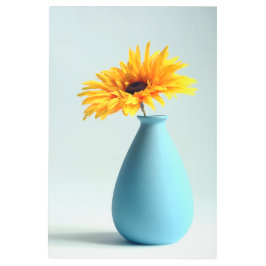 青い花瓶メタルウォールアート メタルプリント