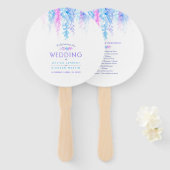 青い花結婚のカスケード・プログラム・ファン ハンドファン (正面&裏面)