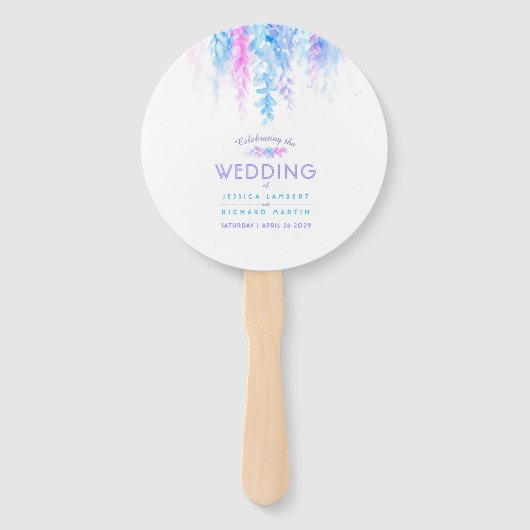 青い花結婚のカスケード・プログラム・ファン ハンドファン (正面)