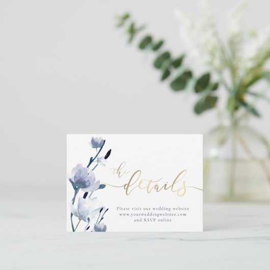 青い花結婚のWebサイト囲いカード エンクロージャーカード (スタンド正面)