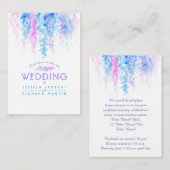 青い花結婚カスケード情報エンクロージャカード エンクロージャーカード (正面/裏面)