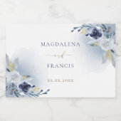 青い花結婚類 スパークリングワインラベル (シングルラベル)