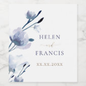 青い花結婚類 ワインラベル (シングルラベル)