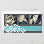 青い花色 | 結婚サンキューカード サンキューカード (正面/裏面)