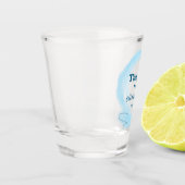 青い花輪の水彩サンクスギビング ショットグラス (左)