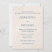 青い花2つの結婚式招待状 招待状 (裏面)