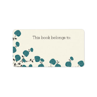 青い花"この本は属する"ラベル ラベル