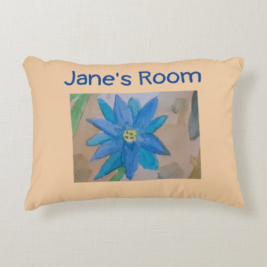 青い花 アクセントクッション (正面)