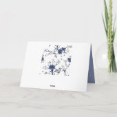 青い花、アート、ウォーターカラーローズ、パーソナル カード (裏面)