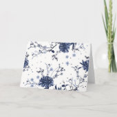 青い花、アート、ウォーターカラーローズ、パーソナル カード (正面)