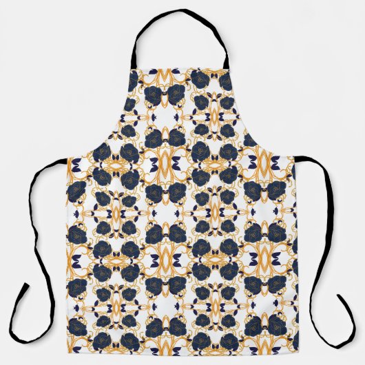 青い花 エプロン (正面)