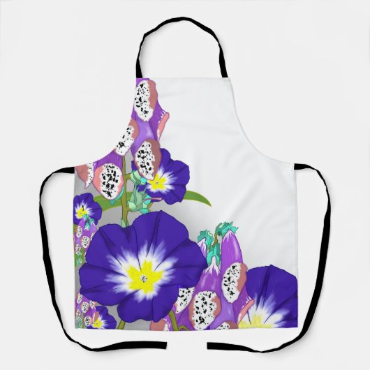 青い花 エプロン (正面)