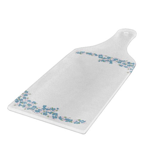 青い花 カッティングボード (角)