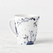 青い花 カフェラテマグ (左アングル)