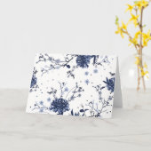 青い花 カード (黄色い花)