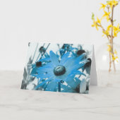 青い花 カード (黄色い花)