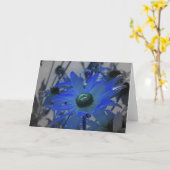 青い花 カード (黄色い花)