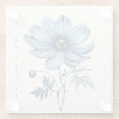 青い花、ガラスのコースター結婚、 ガラスコースター (裏面)