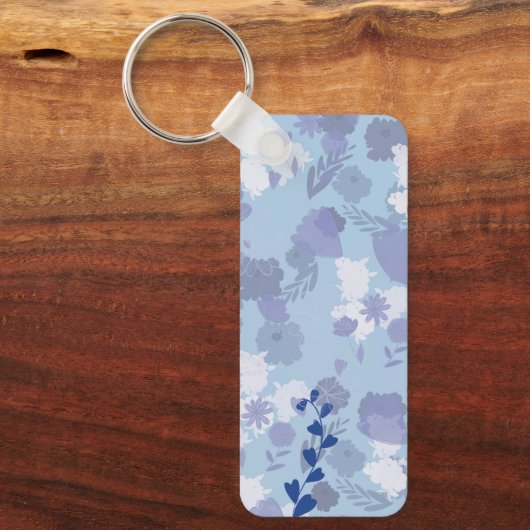 青い花 キーホルダー (正面)