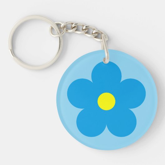 青い花 キーホルダー (正面)