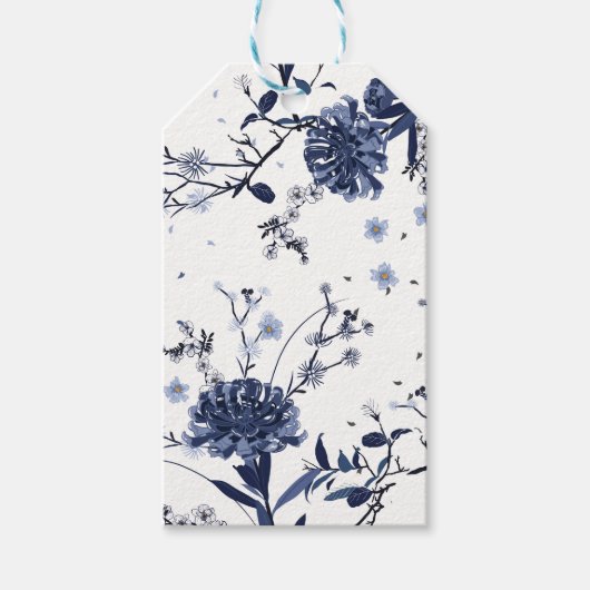 青い花 ギフトタグ (正面)