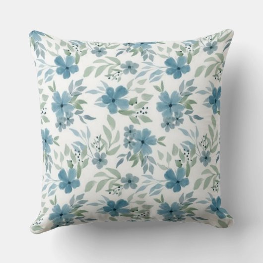 青い花 クッション (裏面)