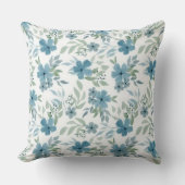 青い花 クッション (正面)