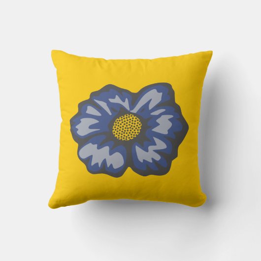 青い花 クッション (裏面)