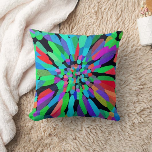 青い花 クッション (ブランケット)