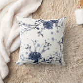 青い花 クッション (ブランケット)