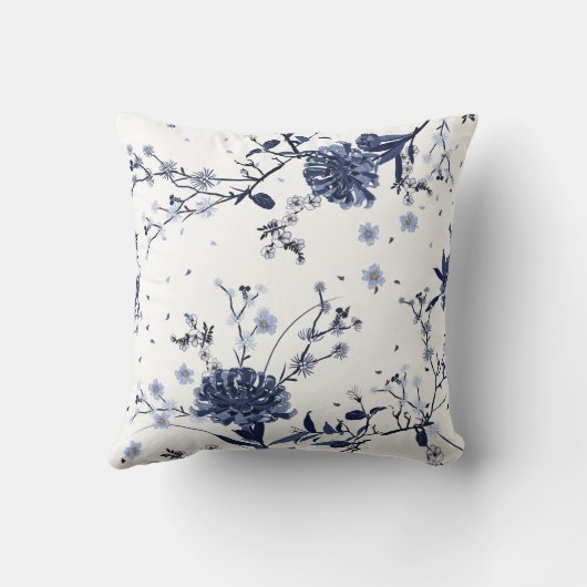 青い花 クッション (裏面)