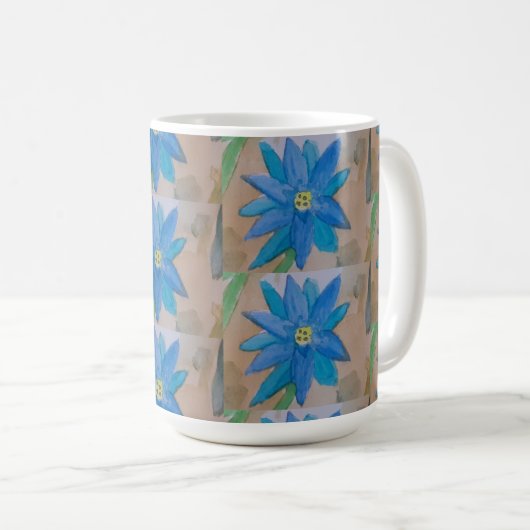 青い花 コーヒーマグカップ (正面右)