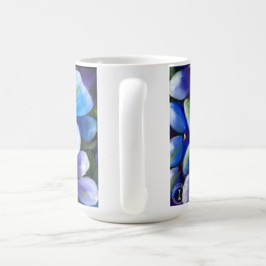 青い花 コーヒーマグカップ (ハンドル)