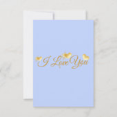 青い花 ゴールド写真 妻 結婚記念日 カード (裏面)