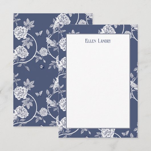 青い花 サンキューカード (正面/裏面)