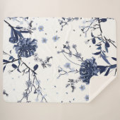 青い花 シェルパブランケット (正面(横))