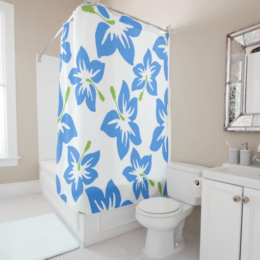 青い花 シャワーカーテン (インサイチュ)