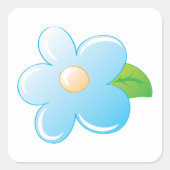 青い花 スクエアシール (正面)