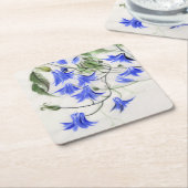 青い花 スクエアペーパーコースター (アングル)