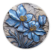 青い花 セラミックノブ (正面)