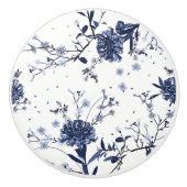 青い花 セラミックノブ (正面)