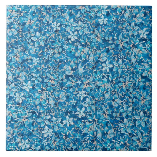 青い花 タイル (正面)