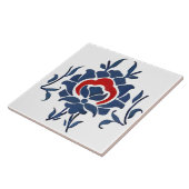 青い花，トルコのタイル，イズニク， タイル (側面)