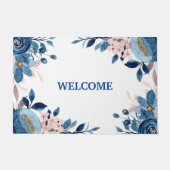 青い花 ドアマット (正面)