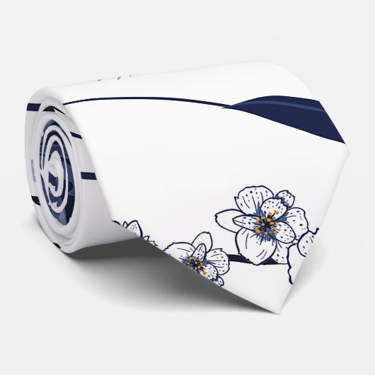 青い花 ネクタイ (ロール)